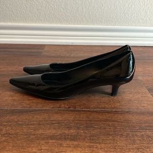 Calvin Klein Patent Leather Kitten Heel Pumps